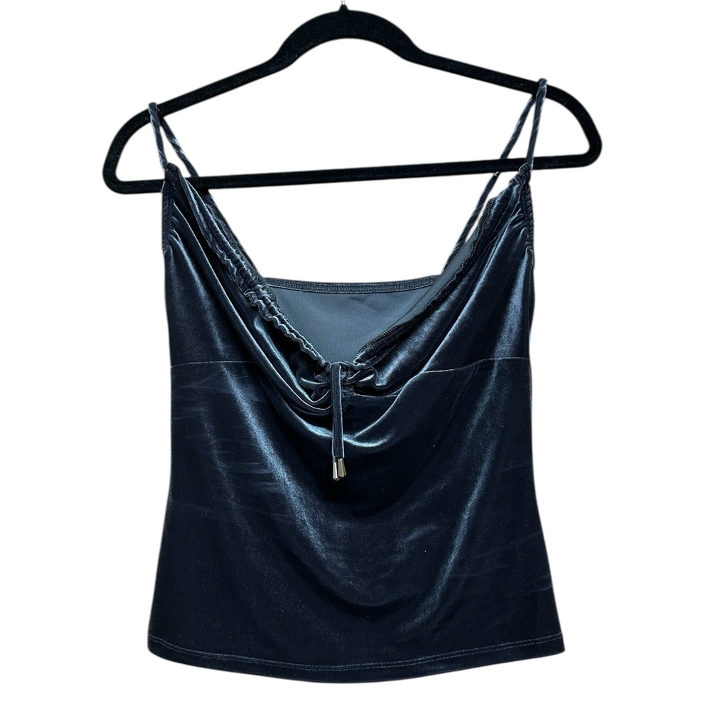Vintage Pezzi velour tank top gray large Y2K